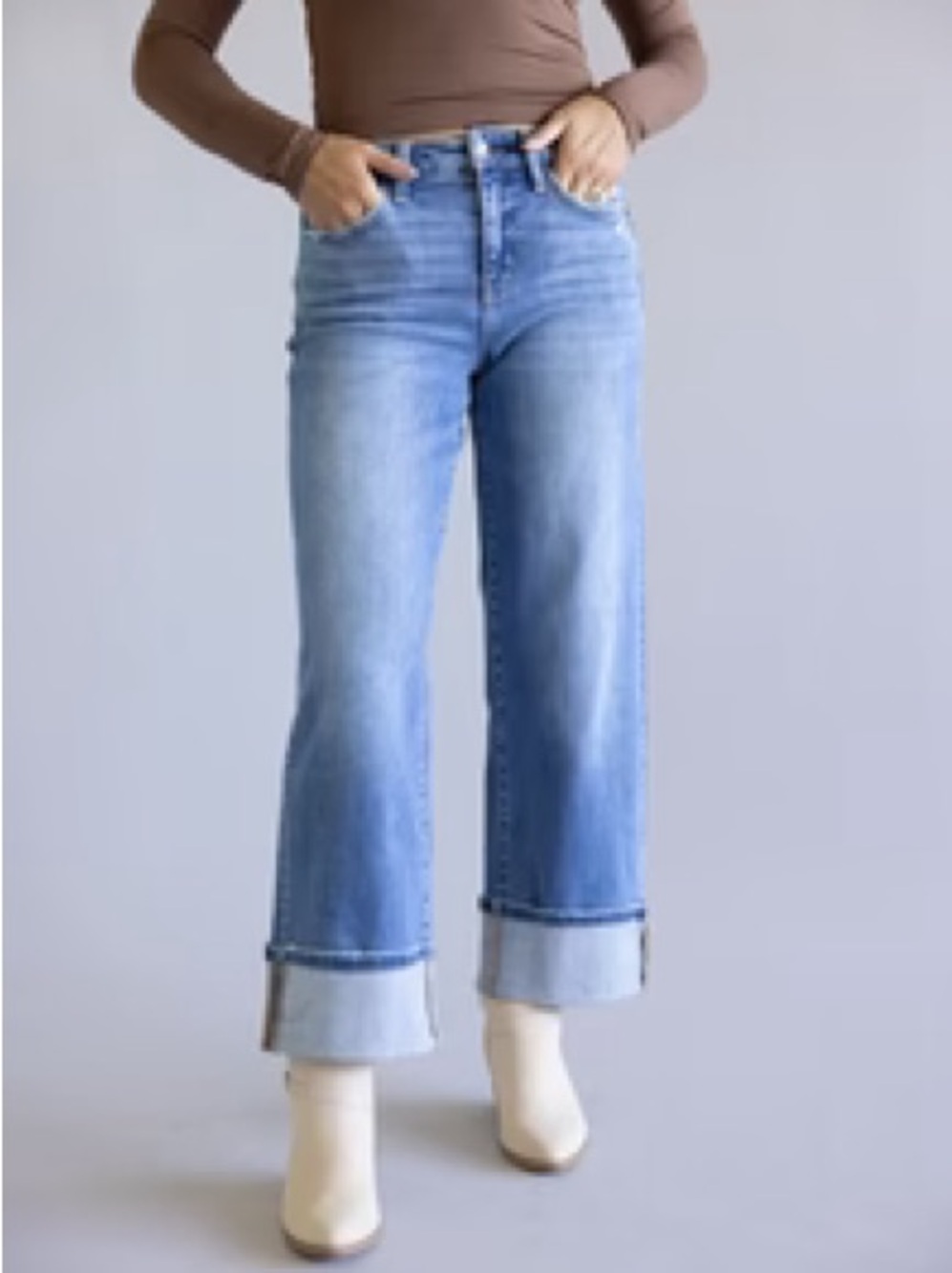 Cuffed Hem Jeans